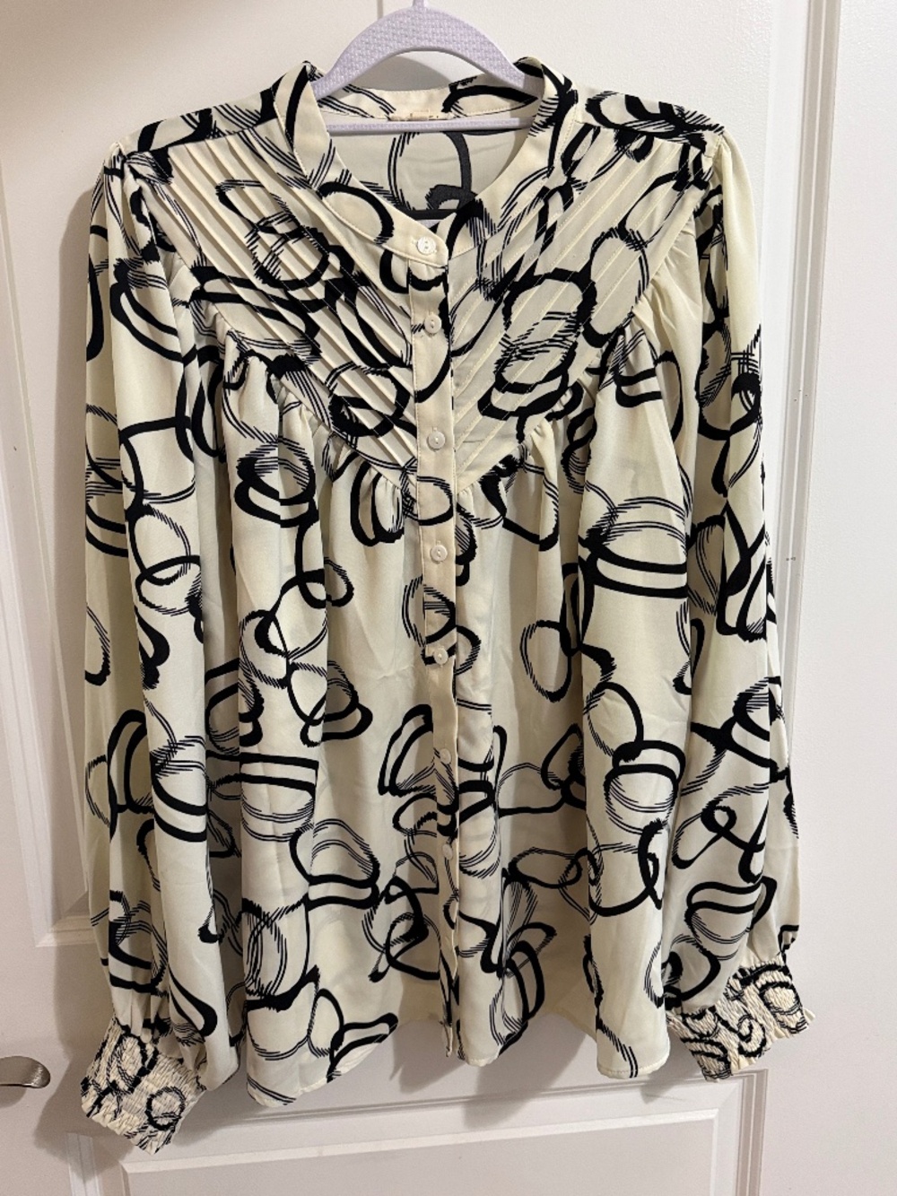 Lora Top, Cream and Black by JODIFL